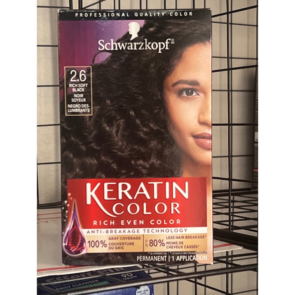 Schwarzkopf Keratin Color 2.6 Rich Soft Black Permanent Hair Color‎ Dye Cream